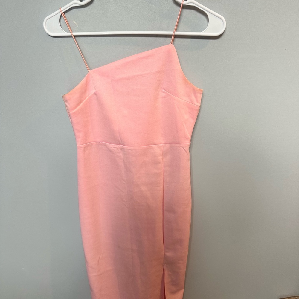 Elegant Pink Spaghetti Strap Dress